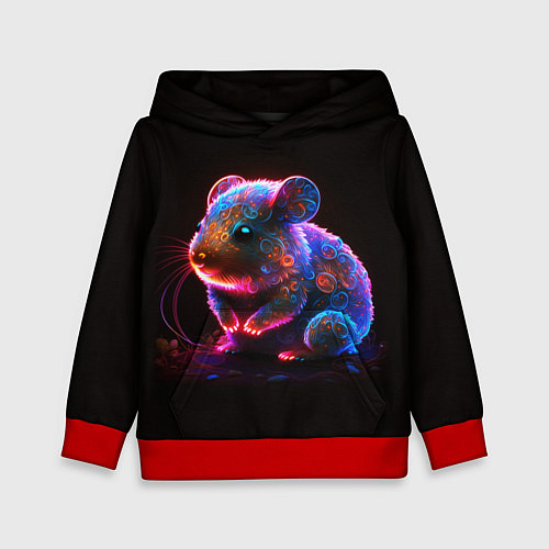 Детская толстовка Неоновый хомячок / 3D-Красный – фото 1