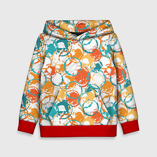 Детская толстовка Разноцветные пятна красок / 3D-Красный – фото 1