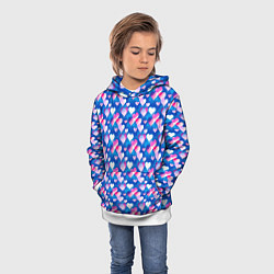 Толстовка-худи детская Узор из сердечек, цвет: 3D-белый — фото 2
