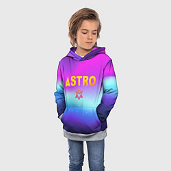 Толстовка-худи детская Астро неон, цвет: 3D-меланж — фото 2