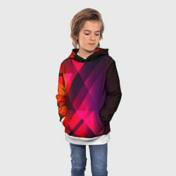 Толстовка-худи детская Кубические грани абстракции, цвет: 3D-белый — фото 2