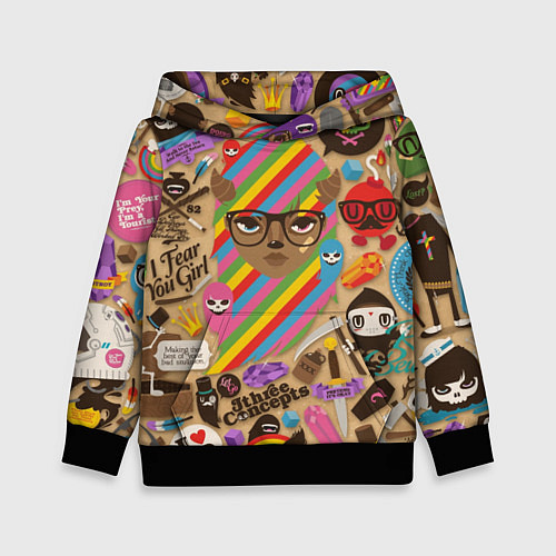 Детская толстовка Девочка fear / 3D-Черный – фото 1