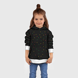 Толстовка-худи детская Абстракция листья, цвет: 3D-белый — фото 2