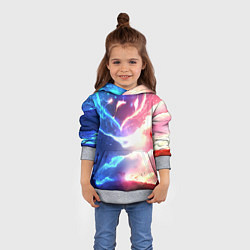 Толстовка-худи детская Сердце и любовная пара, цвет: 3D-меланж — фото 2