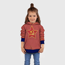 Толстовка-худи детская Советская звезда, цвет: 3D-синий — фото 2