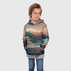 Толстовка-худи детская Необъятный океан, цвет: 3D-меланж — фото 2