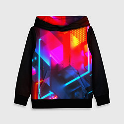 Толстовка-худи детская Neon stripes color, цвет: 3D-черный