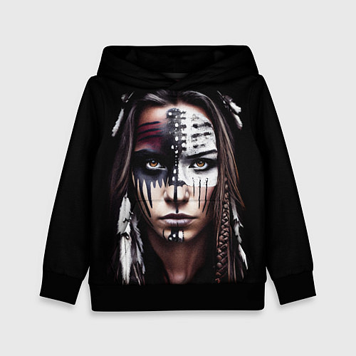 Детская толстовка Индианка - боевой окрас / 3D-Черный – фото 1