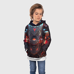 Толстовка-худи детская Панцирь киборга, цвет: 3D-белый — фото 2