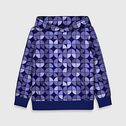 Толстовка-худи детская Фиолетовая геометрия Ретро паттерн, цвет: 3D-синий