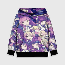 Толстовка-худи детская Японские девушки в стиле анимэ, цвет: 3D-черный