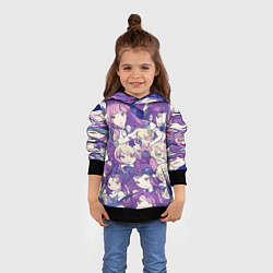 Толстовка-худи детская Японские девушки в стиле анимэ, цвет: 3D-черный — фото 2