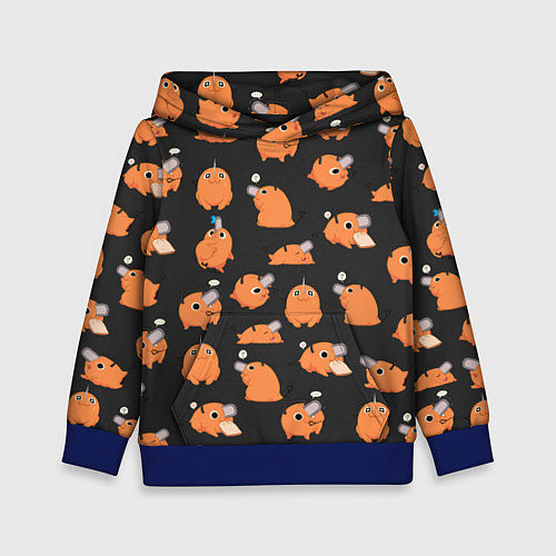Детская толстовка Chainsaw Man - Почита паттерн / 3D-Синий – фото 1