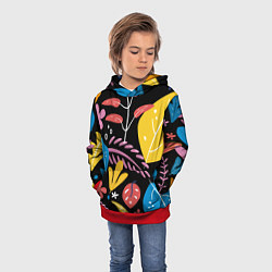 Толстовка-худи детская Красочная цветочная композиция, цвет: 3D-красный — фото 2