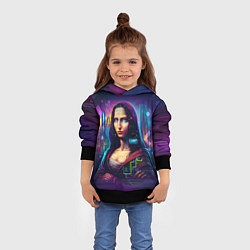Толстовка-худи детская Cyberpunk Mona Lisa, цвет: 3D-черный — фото 2