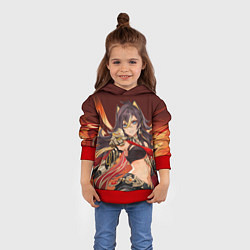 Толстовка-худи детская Dehya Genshin Impact, цвет: 3D-красный — фото 2