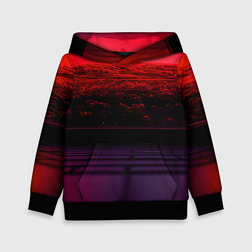 Детская толстовка Пурпурный закат-арт / 3D-Черный – фото 1