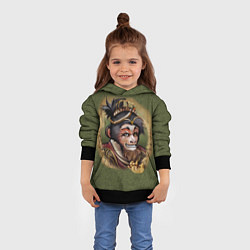 Толстовка-худи детская Король обезьян Сунь Укун, цвет: 3D-черный — фото 2