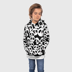 Толстовка-худи детская Весёлые панды, цвет: 3D-белый — фото 2