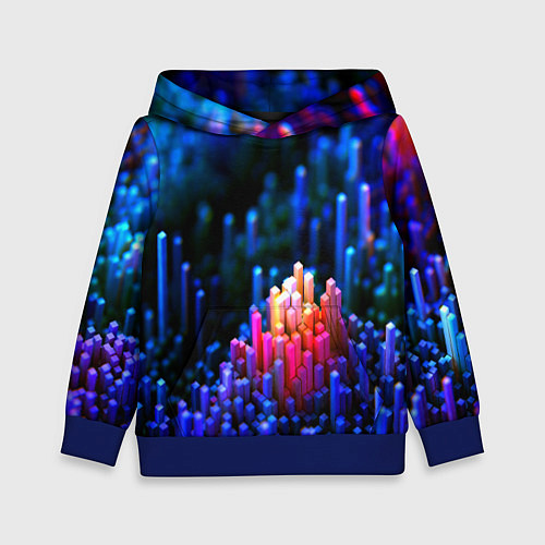 Детская толстовка Шейпы синие / 3D-Синий – фото 1