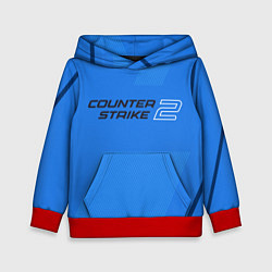 Толстовка-худи детская Counter Strike 2 с логотипом, цвет: 3D-красный