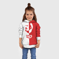 Толстовка-худи детская Красно белый Ленин, цвет: 3D-белый — фото 2