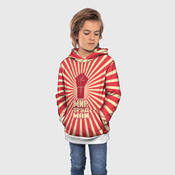 Толстовка-худи детская Праздник трудящихся, цвет: 3D-белый — фото 2