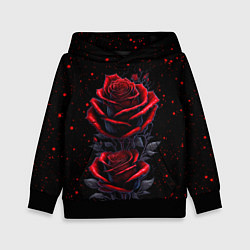 Толстовка-худи детская Готические розы в космосе, цвет: 3D-черный