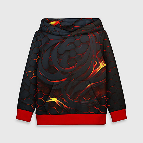 Детская толстовка Огненные разломленные плиты / 3D-Красный – фото 1