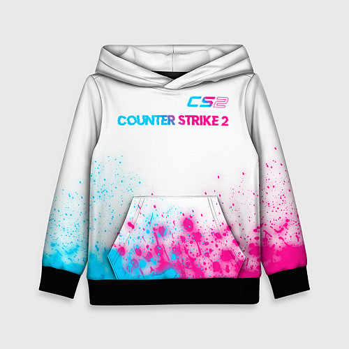 Детская толстовка Counter Strike 2 neon gradient style: символ сверх / 3D-Черный – фото 1