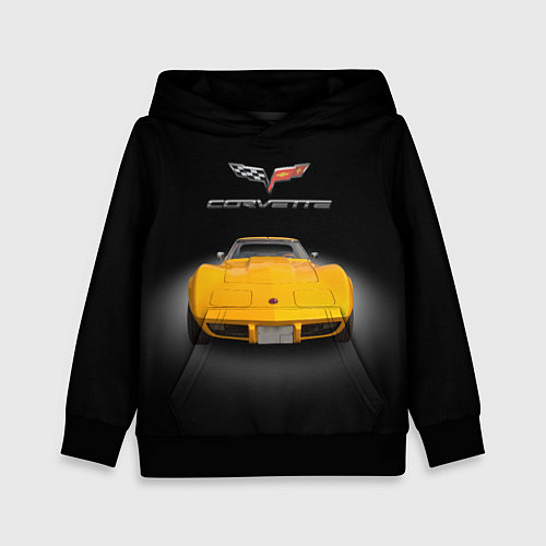 Детская толстовка Американский маслкар Chevrolet Corvette Stingray / 3D-Черный – фото 1