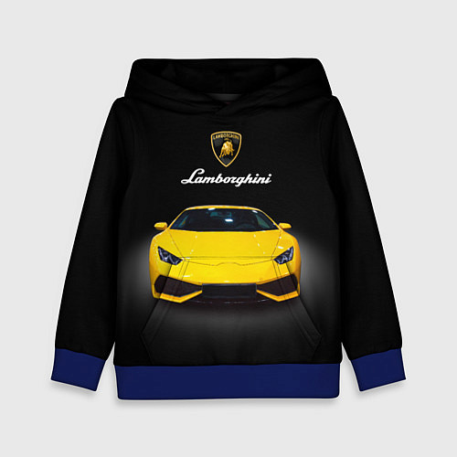 Детская толстовка Итальянский спорткар Lamborghini Aventador / 3D-Синий – фото 1