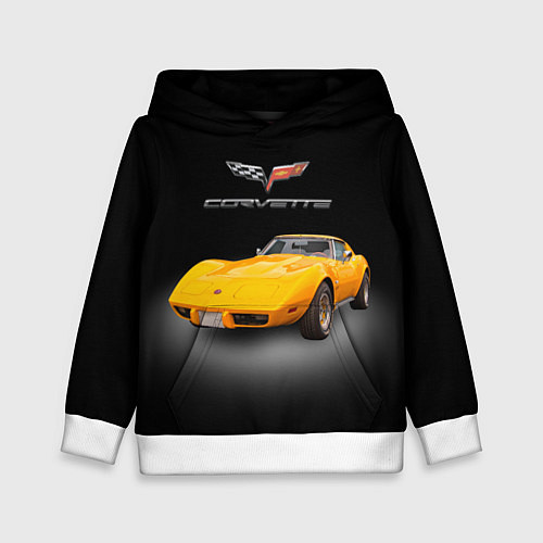 Детская толстовка Американский спорткар Chevrolet Corvette Stingray / 3D-Белый – фото 1