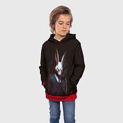 Толстовка-худи детская Devil rabbit, цвет: 3D-красный — фото 2
