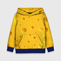 Толстовка-худи детская Сырная текстура, цвет: 3D-синий