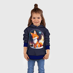 Толстовка-худи детская Лисичка в Москве, цвет: 3D-синий — фото 2