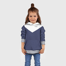 Толстовка-худи детская FIRM бело-синий, цвет: 3D-меланж — фото 2