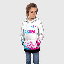 Толстовка-худи детская Akira neon gradient style: символ сверху, цвет: 3D-черный — фото 2