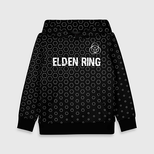 Детская толстовка Elden Ring glitch на темном фоне: символ сверху / 3D-Черный – фото 1