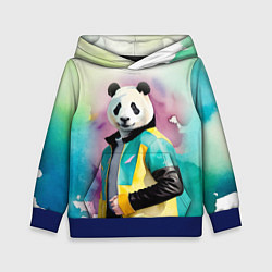 Детская толстовка Прикольный панда в модной куртке