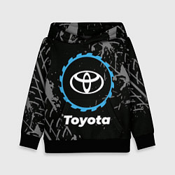 Толстовка-худи детская Toyota в стиле Top Gear со следами шин на фоне, цвет: 3D-черный