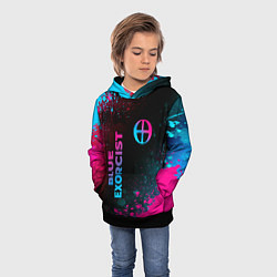 Толстовка-худи детская Blue Exorcist - neon gradient: надпись, символ, цвет: 3D-черный — фото 2