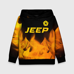 Толстовка-худи детская Jeep - gold gradient: символ сверху, цвет: 3D-черный