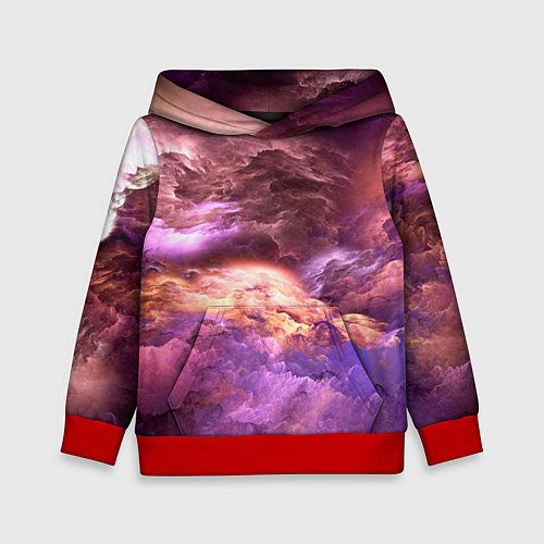 Детская толстовка Фиолетовое облако / 3D-Красный – фото 1