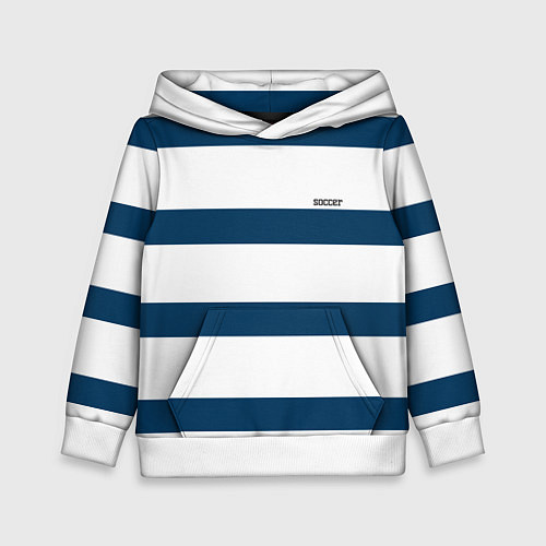 Детская толстовка Бело-синий полосатый узор / 3D-Белый – фото 1