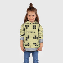 Толстовка-худи детская Тетрис ретро, цвет: 3D-меланж — фото 2