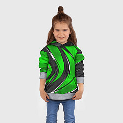Толстовка-худи детская Зеленая органическая броня, цвет: 3D-меланж — фото 2