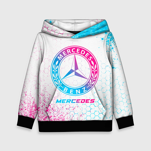 Детская толстовка Mercedes neon gradient style / 3D-Черный – фото 1