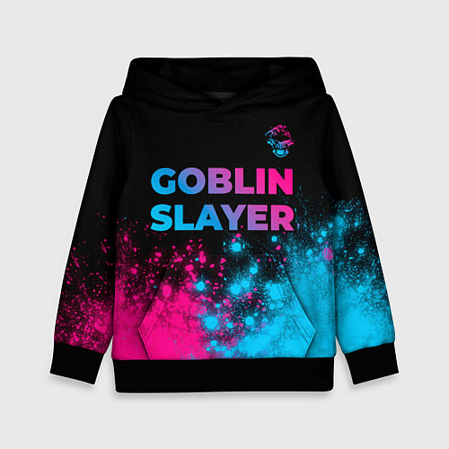 Детская толстовка Goblin Slayer - neon gradient: символ сверху / 3D-Черный – фото 1
