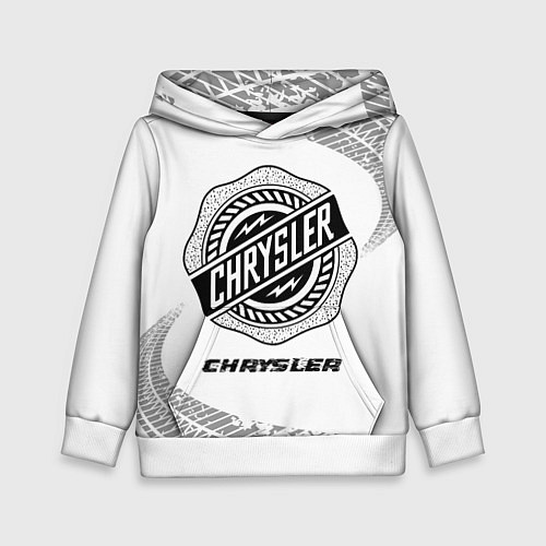 Детская толстовка Chrysler speed на светлом фоне со следами шин / 3D-Белый – фото 1